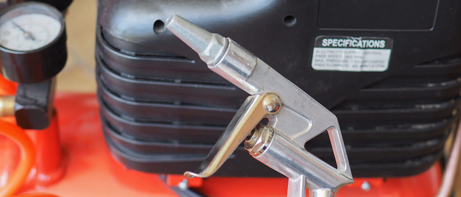 Detail eines Druckluftkompressors