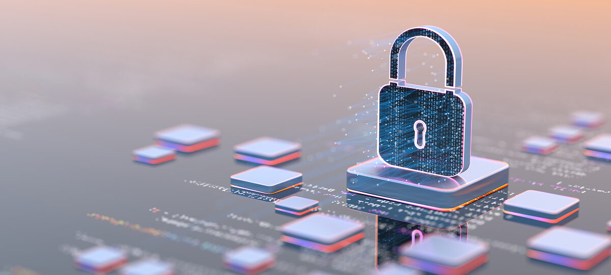 Vorhängeschloss steht auf einer Festplatte