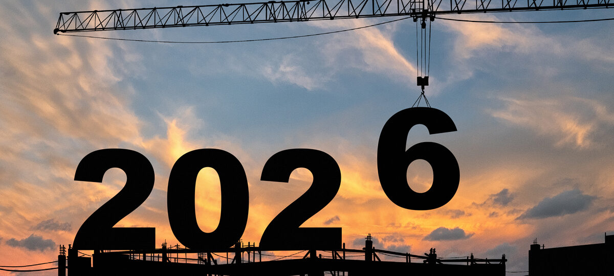 Kranarm mit Zahl 2026