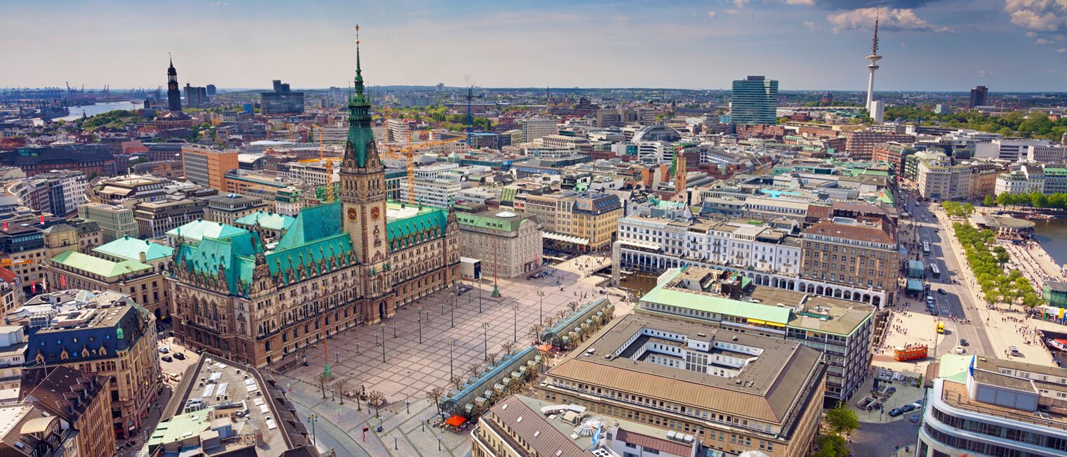 Hamburg Stadtkulisse von oben