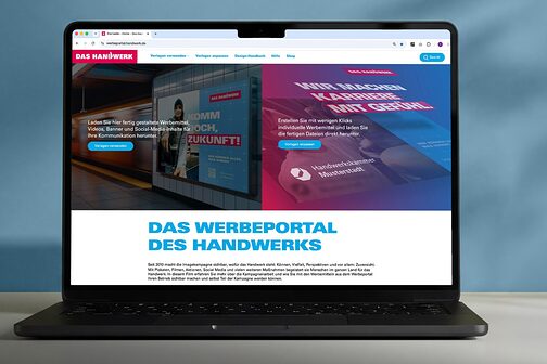 Laptop mit Website Werbeportal des Handwerks