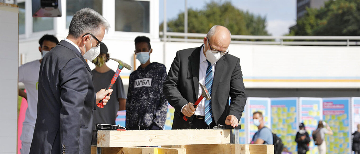 Handwerkskammerpräsident Stemmann und Schulsenator Rabe - Handwerkswelten-2021